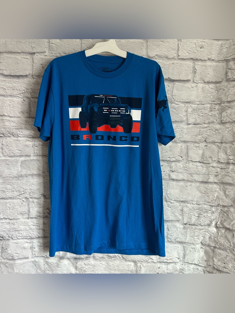 PREOWNED FORD BRONCO MENS BLUE TSHIRT SHORT SLEEVE SIZE LARGE L